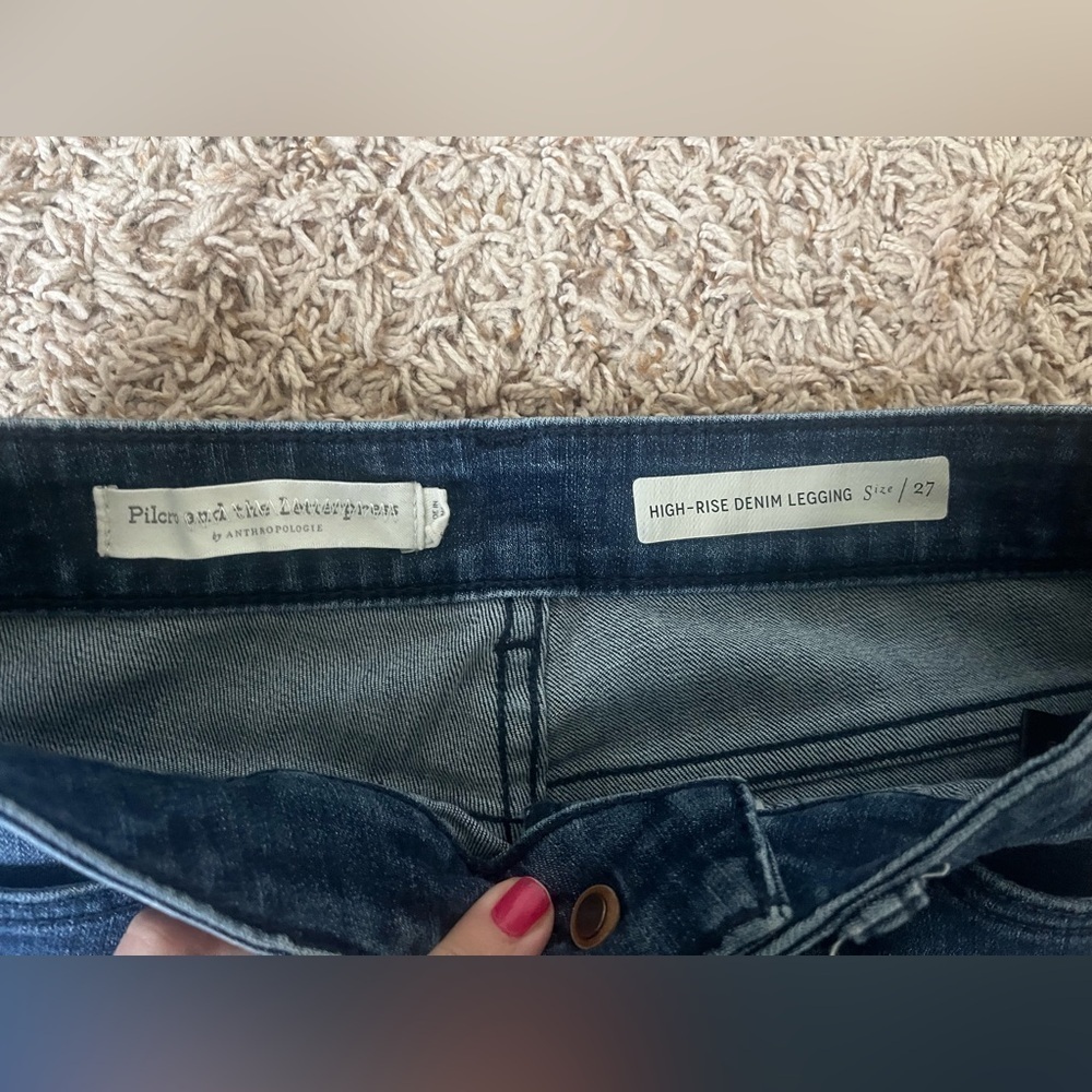 Anthropologie Pilcro High-Rise Moto Denim Leggings - Picture 16 of 16